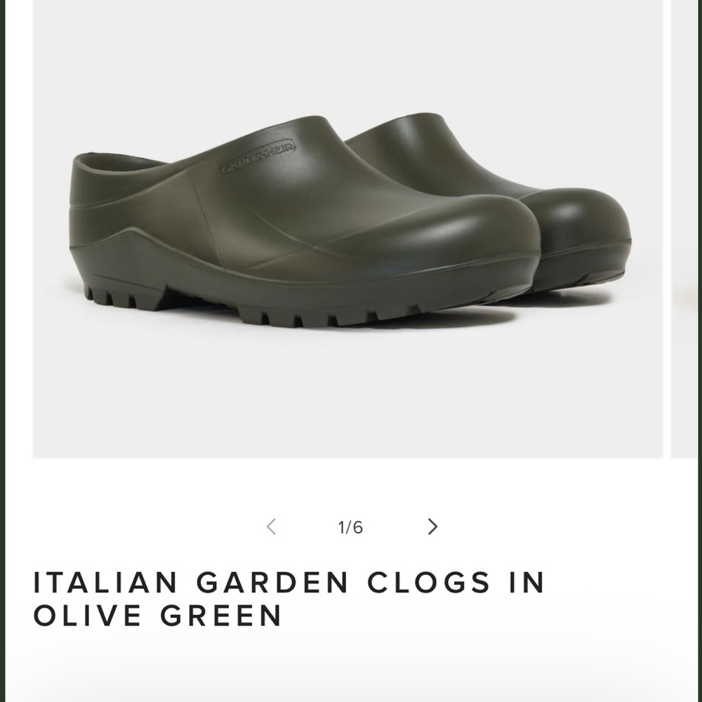 Gardenheir Olive Green Clogs NWOT